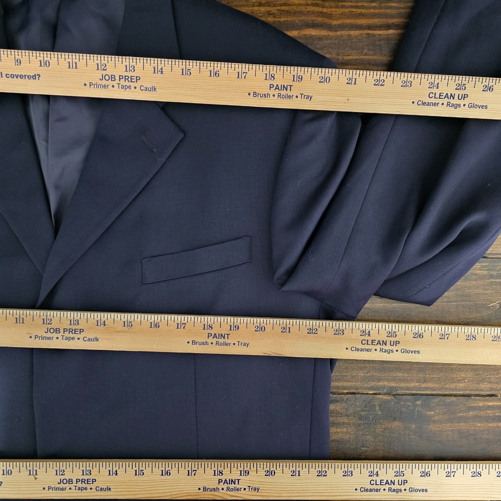 Jones New York Men's Sport Coat Blazer Three Button Navy Wool Blend Blend Sz 44L - Picture 3 of 15